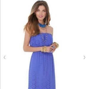 Lilly Pulitzer Purple Emmett Crochet Strapless Maxi Dress